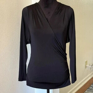 BCBGeneration Black Crossbody Open Back Long Sleeve Top